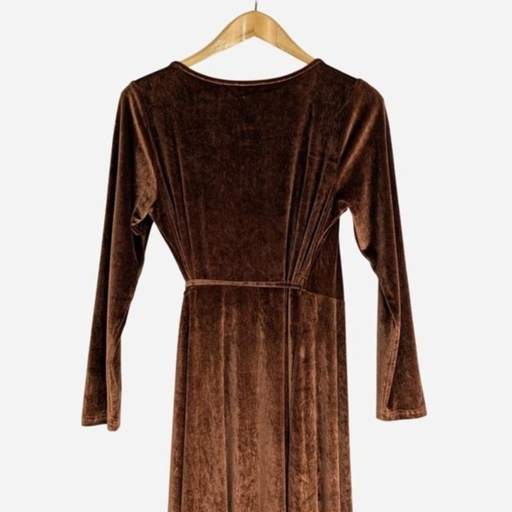 Baltic Born Meghan Velvet Wrap Maxi Dress Rust Orange Size Large - Picture 5 of 7